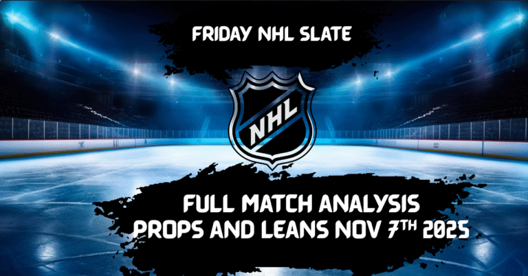 November 7th NHL Slate
