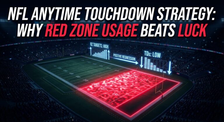 NFL football field heatmap showing Red Zone targets and betting value