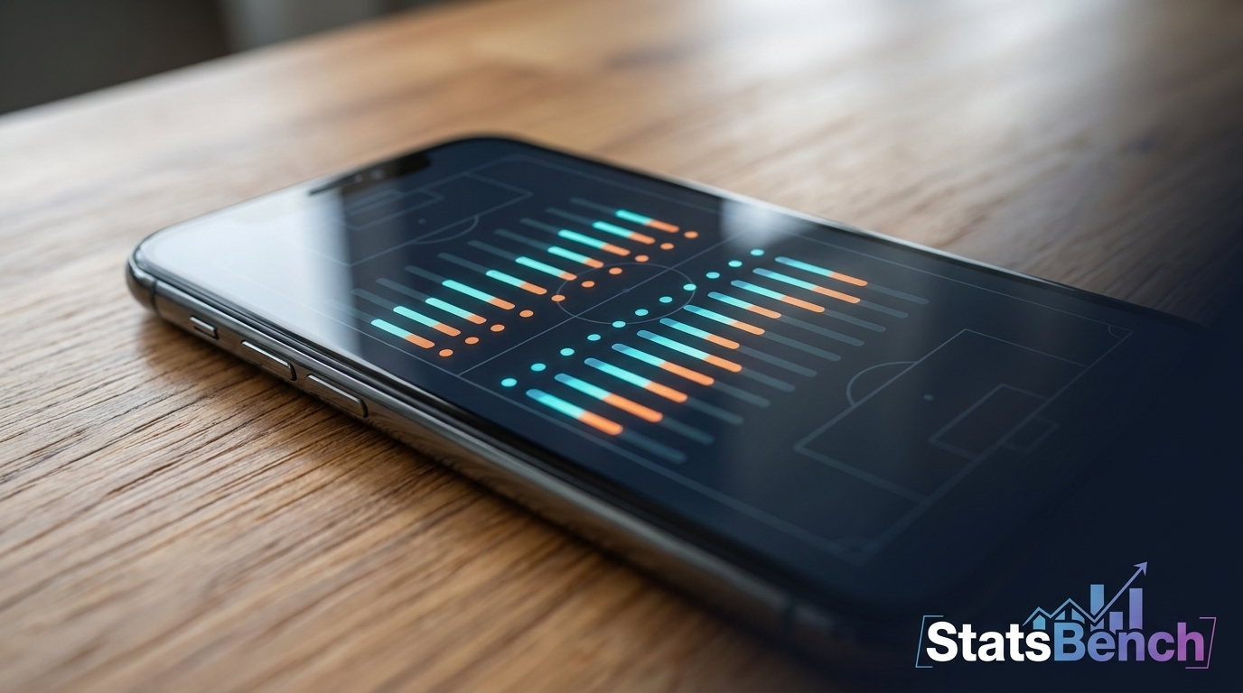 Smartphone showing a player prop research table with hit rates and best available odds